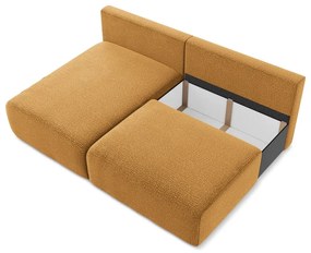 Оранжев разтегателен ъглов диван с място за съхранение (ляв ъгъл) Kalena – Makamii