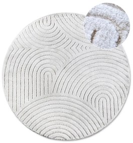 Бял кръгъл килим ø 200 cm Panglao New York White – Elle Decoration