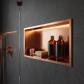 Вграден рафт за баня LED 30x60 brush copper