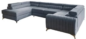 Син сгъваем/с място за съхранение ъглов диван (ляв ъгъл/U форма) Louis – ELTAP