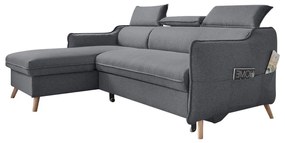 Тъмно сив ъглов разтегателен диван, ляв ъгъл Sweet Harmony - Miuform