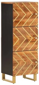356812 vidaXL Висок шкаф, кафяво и черно, 40x33,5x110 см, мангово дърво масив