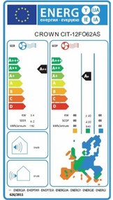Инверторен климатик Crown CIT-18FO62AS, 18000 BTU, А++, Карбонов и сребърен филтър, Самопочистване, Саморазмразяване, Бял