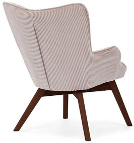 Светлорозово кресло от рипсено кадифе Niko – Ropez