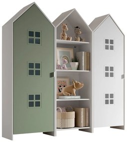 Отворен детски гардероб в бял и зелен цвят 173x171,5 cm CASAMI BRUGES – Vipack