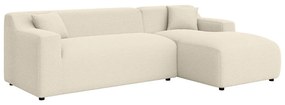 Бежово-кремав ъглов диван от рипсено кадифе (десен ъгъл) Martin – Ropez