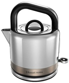 Електрическа кана Russell Hobbs Distinctions Titanium 26422-70, 2400W, 1.5 л, Бързо завиране, Миещ се филтър против котлен камък, 360° основа, Защити, Инокс/титан