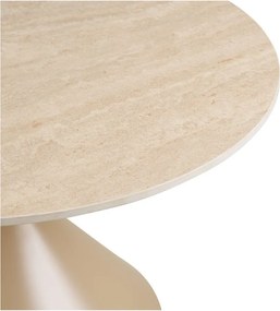 Бежова кръгла масичка за кафе с керамичен плот ø 70 cm Annecy – House Nordic