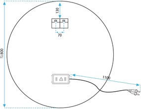 Огледало LED 80cm FFJ80