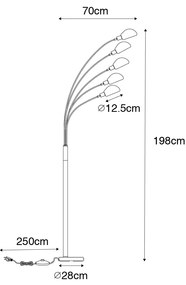 Дизайнерски подов аплик тъмно бронз със злато 5-светлина - Sixties Marmo