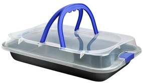 Тава с капак TORO 42x3,8x29 cm черна/синя