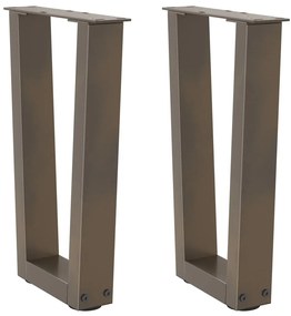 4012627 vidaXL Крака за масичка за кафе, V-образни, 2 бр., естествена стомана, 38 x (42-43,3) см, стомана