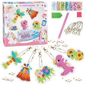 Диамантени ключодържатели DIY Rila Crafts, 5 броя, Розов