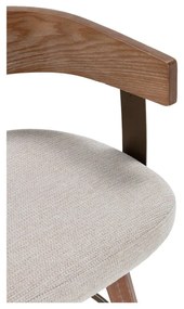 Кремави/в естествен цвят тапицирани бар столове в комплект с подлакътници 2 бр. Ilia – MOME