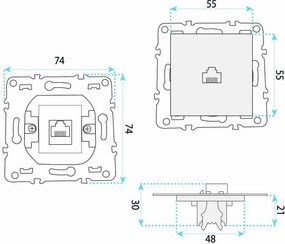 Розетка RJ45 с Рамка OSTE JNH010-S BEIGE