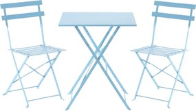 Сгъваем градински комплект, балконски комплект - маса + два стола Син