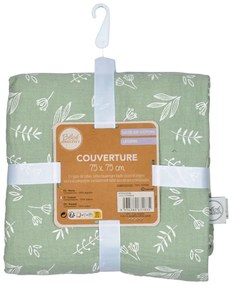 Зелено муселиново бебешко одеяло 75x75 cm – Bébé Douceur