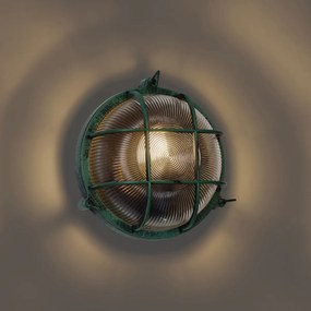 Външна стенна лампа зелена кръгла IP44 - Noutica