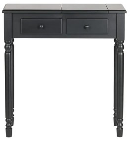 Тоалетка от борова дървесина в черен цвят Romy - WOOOD