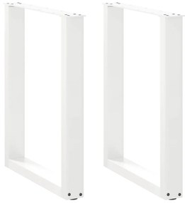 4013185 vidaXL Крака за трапезна маса, U-образни, 2 бр., бели, 70x(72-73) см, стомана
