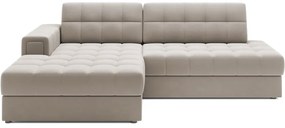 Бежов кадифен сгъваем ъглов диван (ляв ъгъл) Blezalt – ELTAP