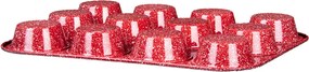 Форма за мъфини и кексчета ZEPHYR Red Passion ZP 1223 EG, 12 мъфина, Мраморно покритие, Червен