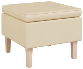 329434 vidaXL Табуретка с дървени крака, кремава, текстил