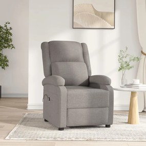 3098360 vidaXL Електрически реклайнер стол, таупе, текстил