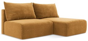 Оранжев разтегателен ъглов диван с място за съхранение (десен ъгъл) Kalena – Makamii