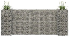 Sonata Габион плантер Н-образен, стоманена тел, 260x40x100 cм