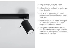 Черен прожектор 8x30 cm Etna – Sollux