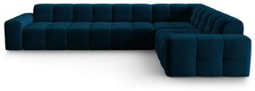 Тъмносин ъглов диван от кадифе (десен ъгъл) Kendal - Micadoni Home