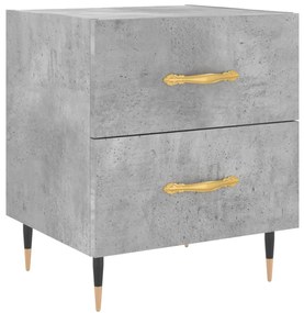 827268 vidaXL Нощно шкафче, бетонно сиво, 40x35x47,5 см, инженерно дърво