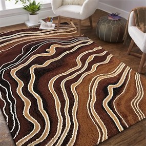 Модерен кафяв килим с абстрактен мотив Ширина: 150 см | Дължина: 210 см