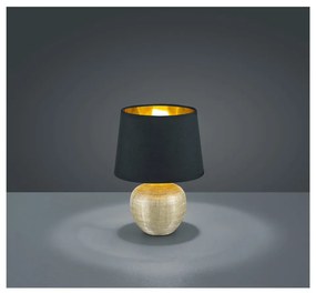 Черна настолна лампа от керамика и плат, височина 26 cm Luxor - Trio