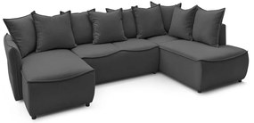 Тъмносив ъглов разтегателен диван (десен ъгъл) Leon - Bobochic Paris