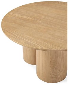 Кръгла масичка за кафе от декор от дъб в естествен цвят ø 80 cm Lua – MOME