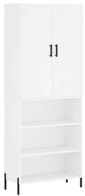 3196075 vidaXL Висок шкаф, бял, 69,5x34x180 см, инженерно дърво