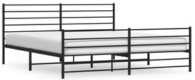352344 vidaXL Метална рамка за легло с горна и долна табла, черна, 200x200 см