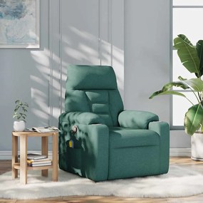 4015558 vidaXL Масажен наклоняем стол, тъмнозелен, текстил