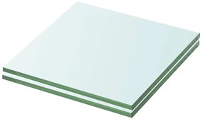 3051543 vidaXL Рафтове, 2 бр, панели прозрачно стъкло, 20x15 см
