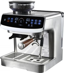 Втора ръка: Еспресо машина Finlux FEM-1935D, 2450W, Италианска ULKA помпа 20 bar, 2.2 л, 250 гр, Вградена мелачка с 15 настройки, Сензорен екран, Инокс