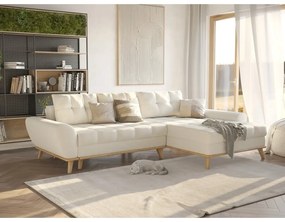 Кремав разтегателен ъглов диван (десен ъгъл) Balitco – Ropez