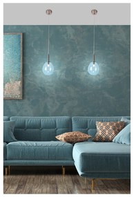 Синьо LED висящо осветително тяло със стъклен абажур Lukka – Candellux Lighting