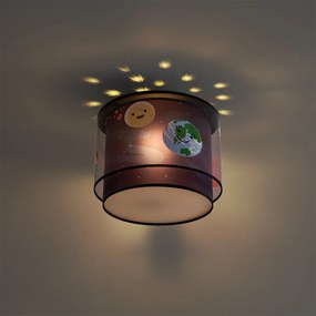 Детска таванна лампа черна с космически кораб и звезди - Harrie in Space