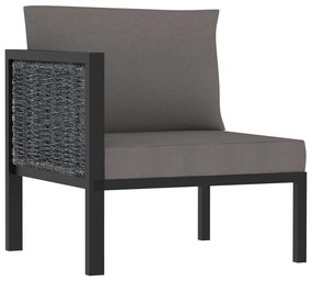 310043 vidaXL Модулен ъглов диван с десен подлакътник, полиратан, антрацит