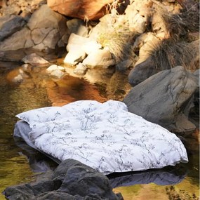 Бяло/сиво единично спално бельо от памук Renforcé 140x200 cm White Floral – Mila Home Luxury