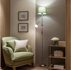 Brilagi - Подова лампа CERIA 2 в 1 1xE27/100W/230V + 1xE14/25W матов хром/зелен