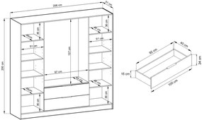 Гардероб Nelly III 4-врати-Cashmere