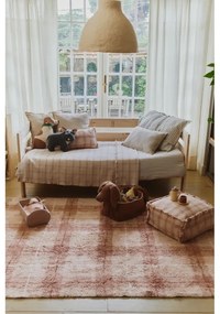 Ръчно изработен светлорозов памучен килим подходящ за пране 90x120 cm Tartan Rose – Lorena Canals